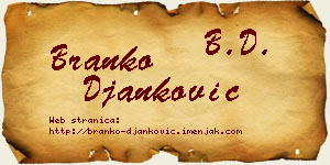 Branko Đanković vizit kartica